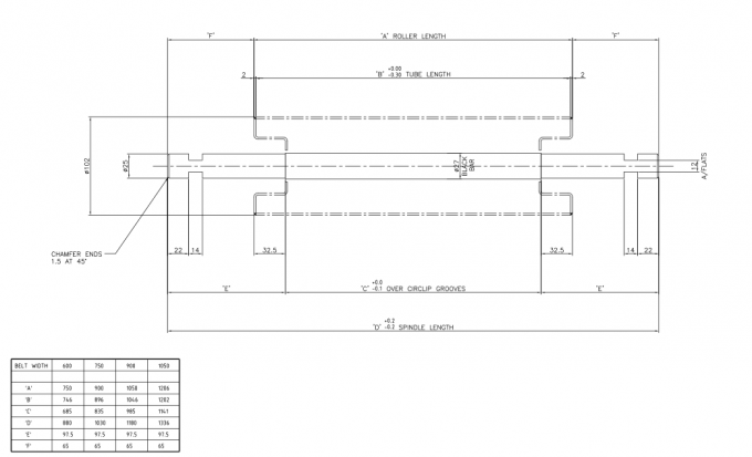 600mm 750mm 900mm Genişlik Madencilik Konveyör Ruloları 0